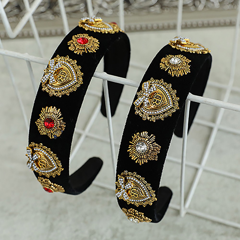 Headbands ZHINI Vintage Gold Color Heart Headdress Boho Personality Handmade Headbands for Women Jewelry Hair Accessories 230302