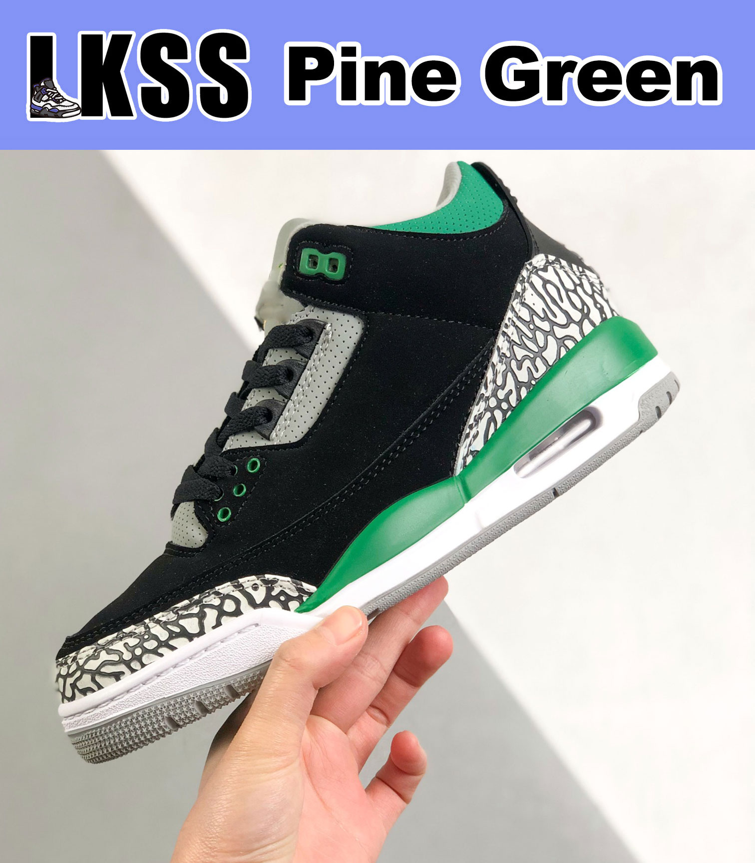 LKSS Pine Green Jumpman 3 3s Shoes Mens Outdoor Sports Sneakers Fire Red Pine Green Racer Blue Cool Grey UNC Court Purple Laser Orange Cardinal Hall Of Fame, As pic
LKSS Pine Green Jumpman 3 3s Shoes Mens Outdoor Sports Sneakers Fire Red Pine Green Racer Blue Cool Grey UNC Court Purple Laser Orange Cardinal Hall Of Fame, As pic