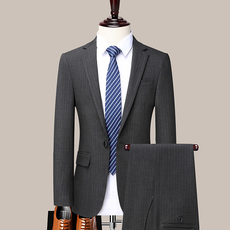 Men's Suits Blazers High Quality Blazer Trousers Men's British Style Business Casual Senior Wedding Elegant Simple Gentleman Suit Two Pieces