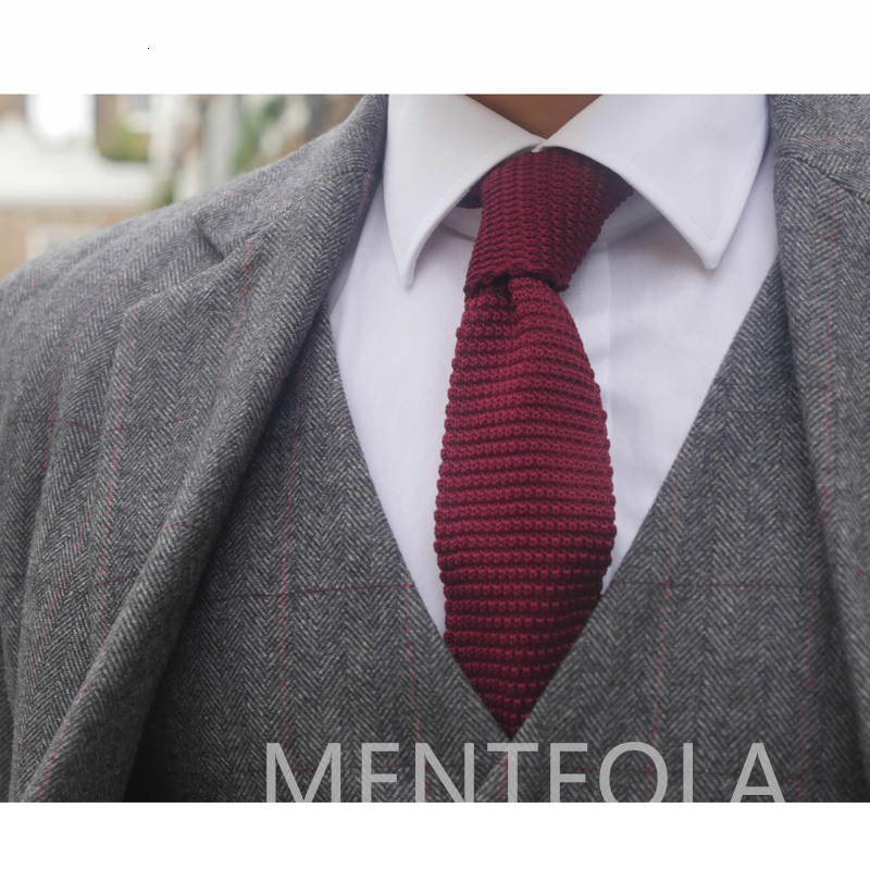 Men's Suits Blazers Grey Tweed Wool Men Suits for Winter 3 Piece Formal Wedding Groom Tuxedo Male Business Fashion Costume Jacket Vest with Pants