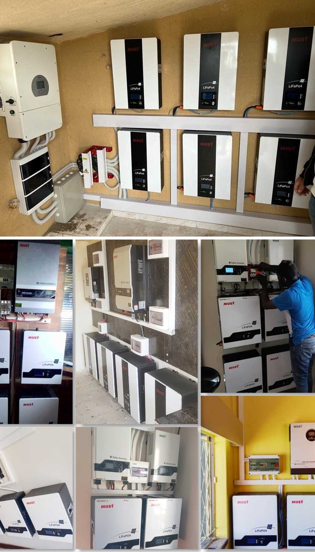 MUST EU stock 10kw 12.8v 200ah 280ah 300ah lifepo4 pack 12v 200ah 220v ups 5kwh solar wall server rack lithium battery 48v 100ah