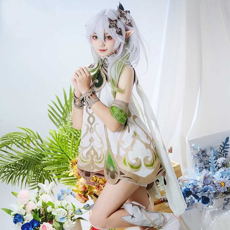 Anime Costumes Nahida Cosplay Genshin Impact Nahida Lesser Lord Kusanali Cosplay Come Girl Dresses Wig Suit Clothes Halloween Party Comes Z0301