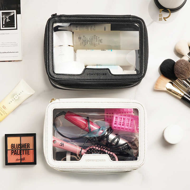 Cosmetic Bags Cases Rownyeon Clear Plastic Pvc Makeup Cosmetic Skincare Product Case Makeup bag With Zipper J230303