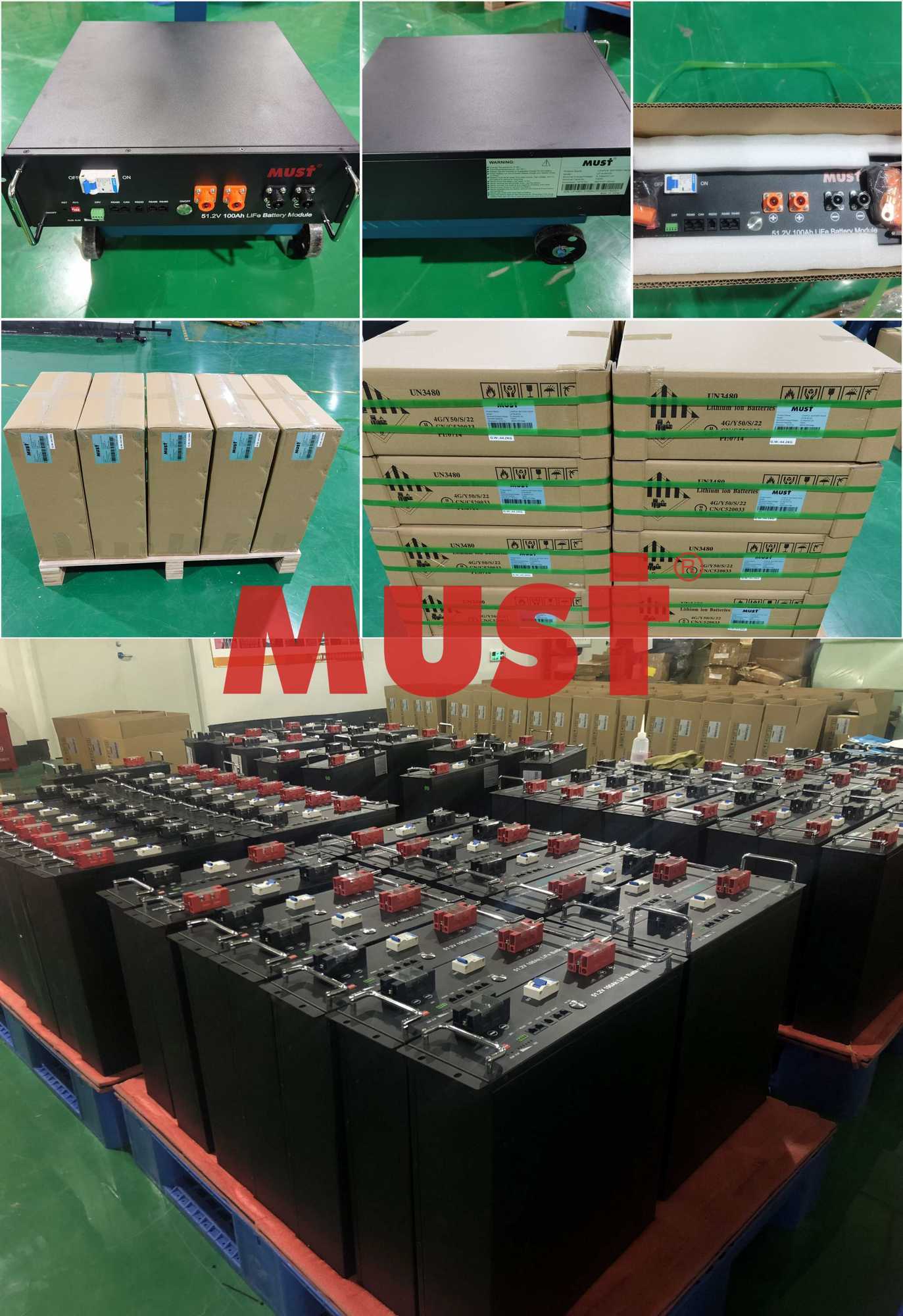 MUST EU OEM Grade A 10kw 12v 50ah CATL EVE Baterias Rack BMS Lithium Powerwall Original BYD 3.2v 10kwh 48v Lifepo4 Battery 100ah