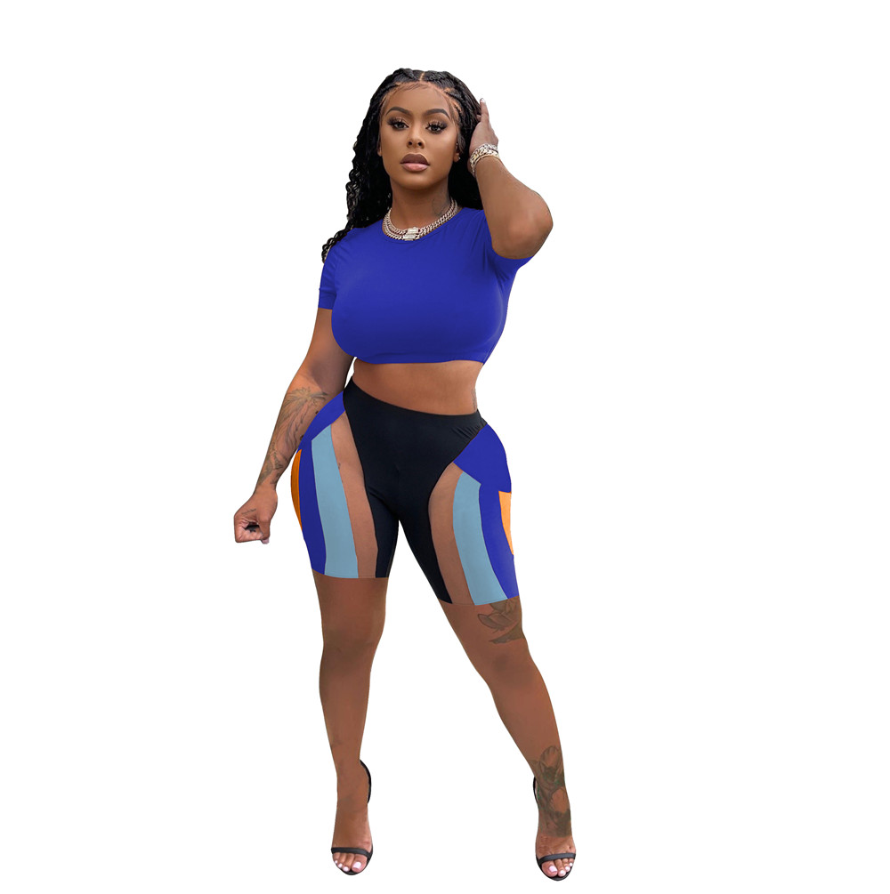 designer Wholesale Women Two Piece Sets Gym Skinny Womens Shorts and Crop Tops Casual Sporty Yogo Training Fitness Tracksuits 9392