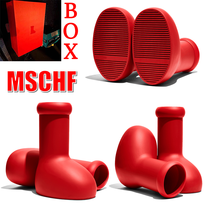 Big Red Boot Designer MSCHF Astro Boy Boots Thick Bottom Rubber Rain Booties oversized Mens Women Kids Size 26-48
Big Red Boot Designer MSCHF Astro Boy Boots Thick Bottom Rubber Rain Booties oversized Mens Women Kids Size 26-48