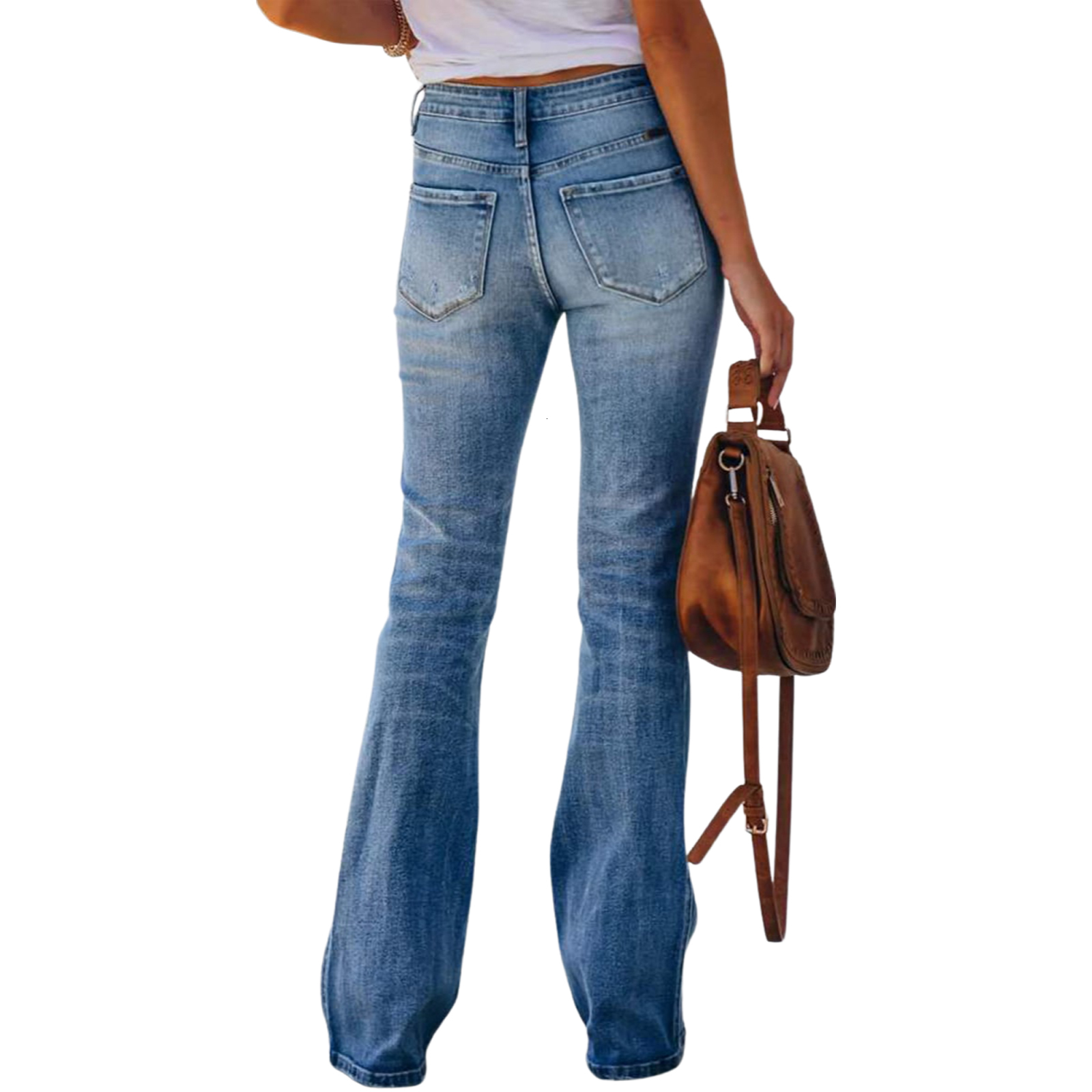 Women's Jeans Wild Women's Fashion Casual Fitting Jeans High Waist Stylish Stretch Flared Pants Trousers for Daily Dating Shopping 230303