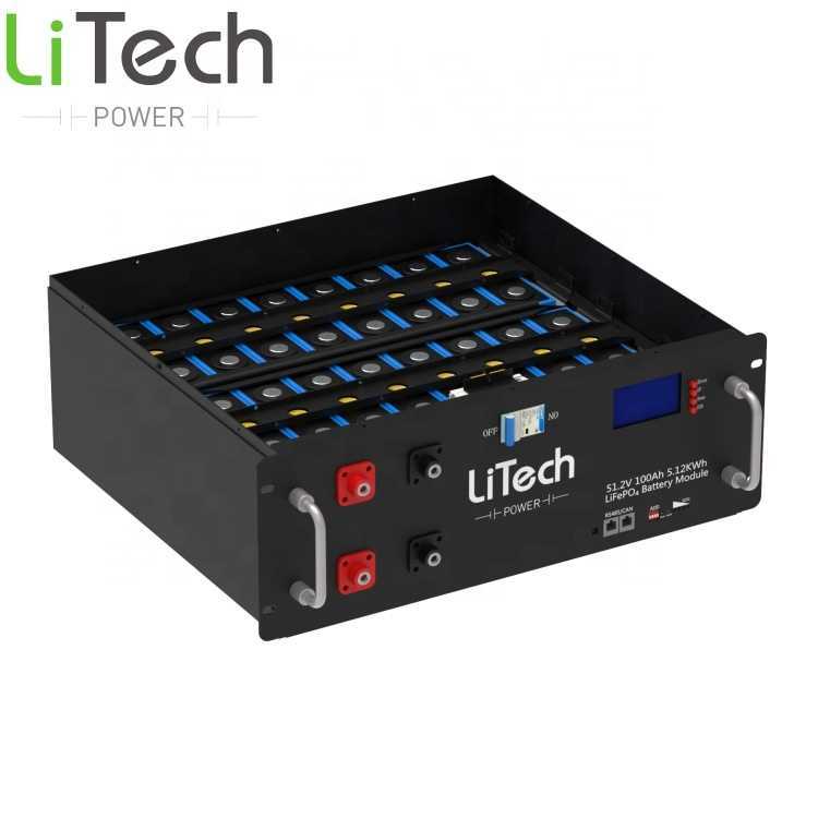 LiTech Power LiFePO4 51.2V Deep Cycle Battery 48V 100Ah 5Kwh 7kwh Power batteries for Energy Storage System
