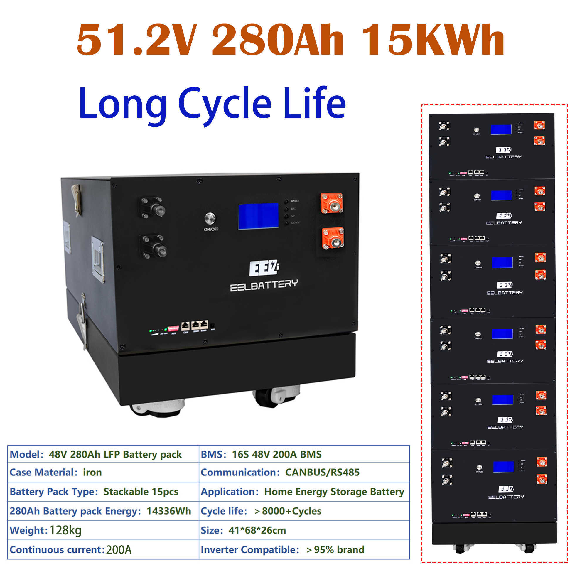 10KWH 20KWH Server Rack DIY batteries battery cases 48V 16S 230Ah 280Ah 51.2V for Energy Storage system LiFePO4 Battery pack