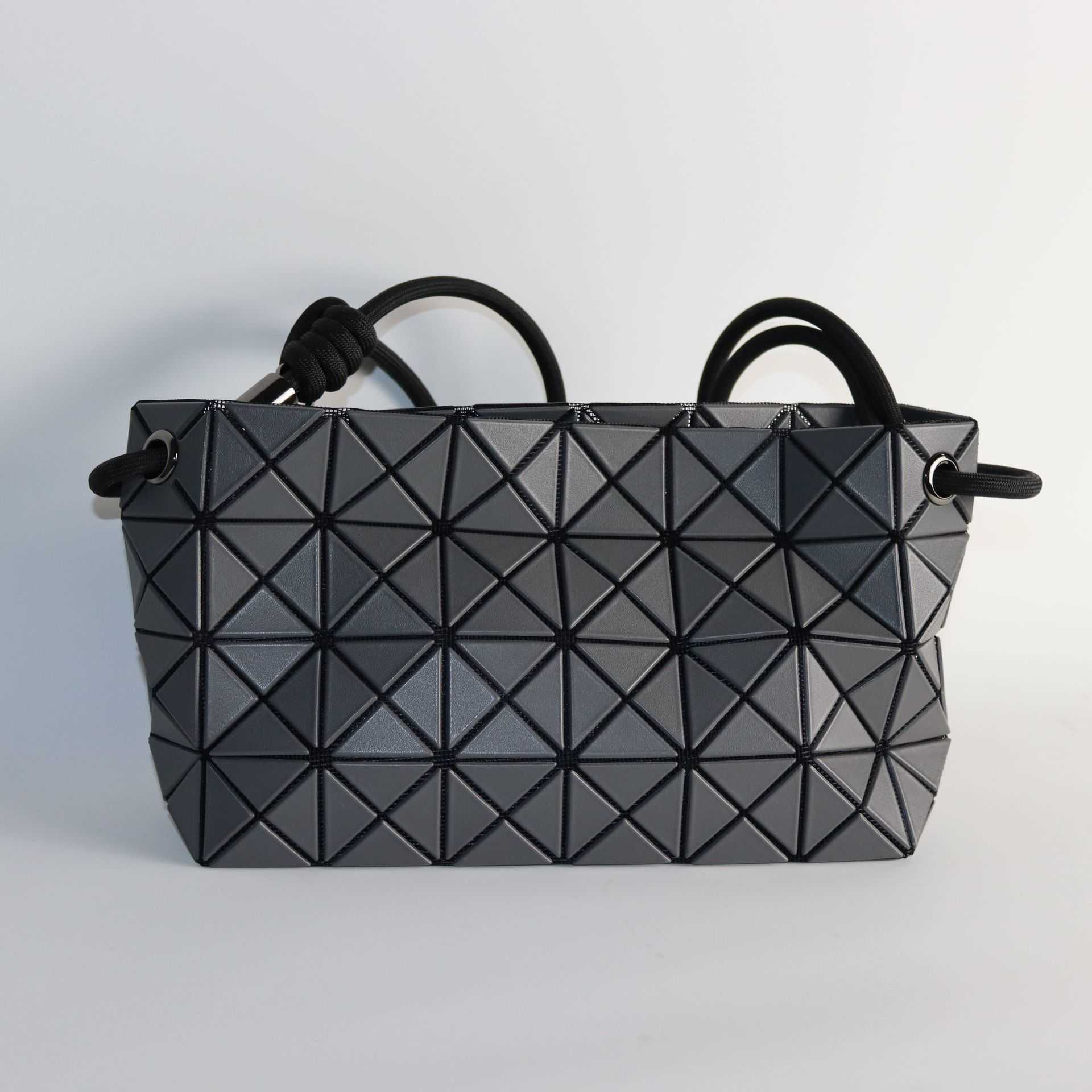 Tote Miyake new style square box drawstring bean curd bag series diagonal span single-shoulder portable geometric rhombus pillow bag