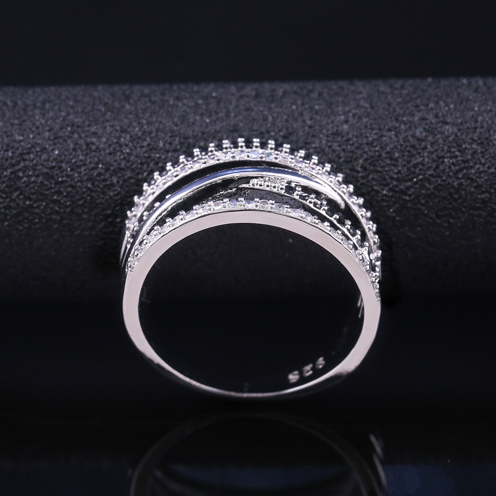Twist Ethnic Style Finger Rings With Black White Stone Micro Paved Surprise Gift For Women Trendy Jewelry Ring