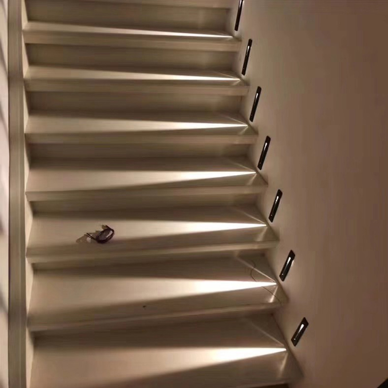 Recessed 3W LED Stair Light Rectangle staircase lamp AC85-265V Indoor leds wall Sconce lighting Stairs Step stairway Hallway staircases lamps USASTAR