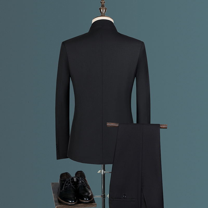 Men's Suits Blazers Boutique Blazer Vest Trousers Stand-up Collar Men's Fashion Business Tunic Elegant Casual Formal Decoration Suit 3-piece