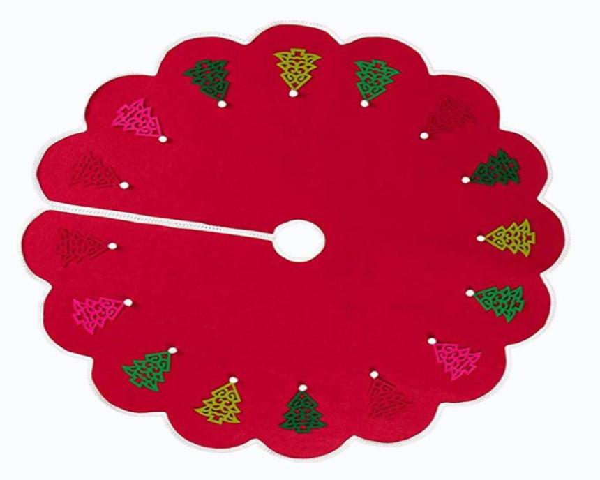 Christmas Decorations 48 Inches Tree Skirt With DIY Small Hanging Ornaments And Pompoms Lace Edge Xmas4454148
Christmas Decorations 48 Inches Tree Skirt With DIY Small Hanging Ornaments And Pompoms Lace Edge Xmas4454148
