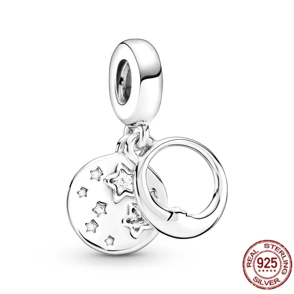 Round Jewelry 925 Sterling Silver Snail Snowflake Star Suspension Charm Bead Suitable For Bracelet Diy Fashion Jewelry