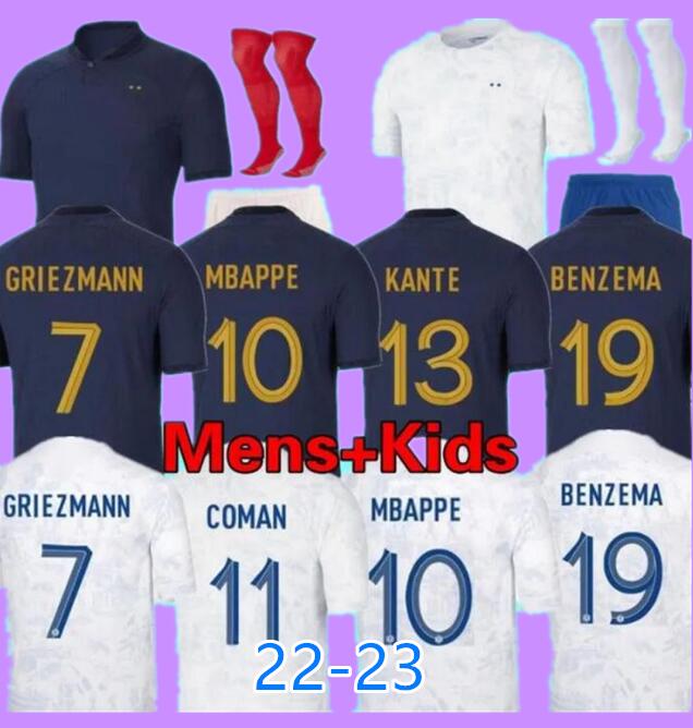 2023 French soccer jersey BENZEMA MBAPPE soccer kits GRIEZMANN POGBA DEMBELE GIROUD HERNANDEZ VARANE PAVARO kante Maillot de football shirt Men women kids kit Set, 11
2023 French soccer jersey BENZEMA MBAPPE soccer kits GRIEZMANN POGBA DEMBELE GIROUD HERNANDEZ VARANE PAVARO kante Maillot de football shirt Men women kids kit Set, 11