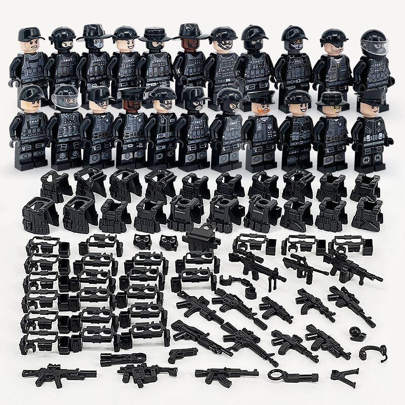 Military SWAT Building Blocks Toys Minifigs Set - 22Pcs Soldiers Mini Figures with Accessories