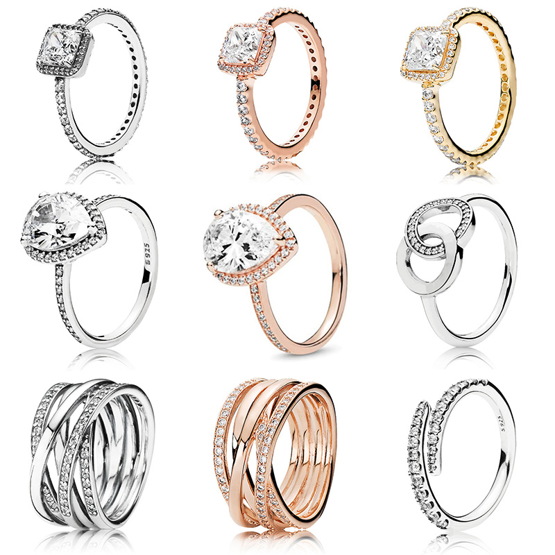 925 Silver Women Fit Pandora Ring Original Heart Crown Fashion Rings Rose Gold Sparkling Teardrop Halo Crystal Finger
925 Silver Women Fit Pandora Ring Original Heart Crown Fashion Rings Rose Gold Sparkling Teardrop Halo Crystal Finger