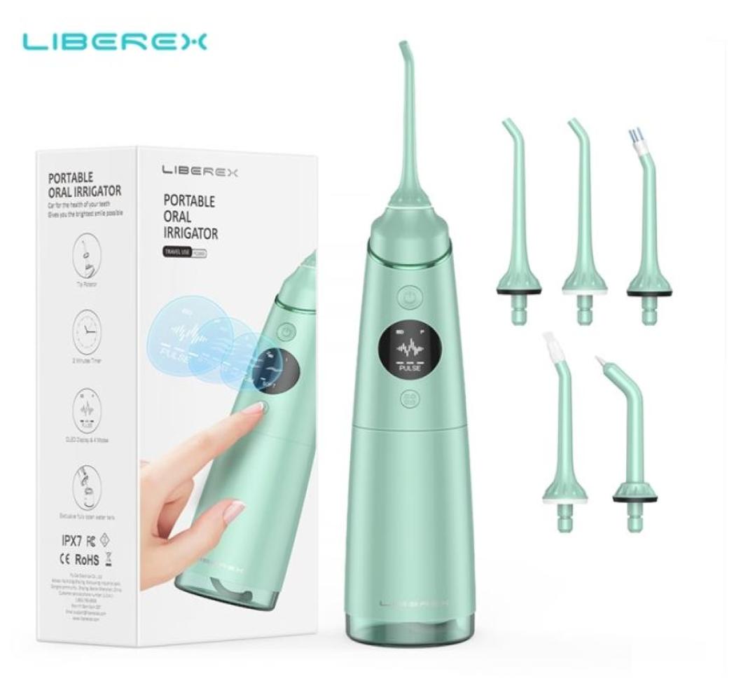 Liberex Portable Water Flosser USB Rechargeable Oral Irrigators 4 Modes 5 Jet Tips OLED IPX7 waterproof Tooth Irrigator 300ml 22059612171
Liberex Portable Water Flosser USB Rechargeable Oral Irrigators 4 Modes 5 Jet Tips OLED IPX7 waterproof Tooth Irrigator 300ml 22059612171