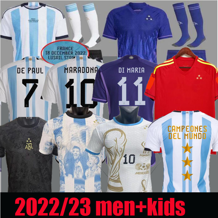 3 Star 2022 Argentina soccer Jersey fans player version DYBALA AGUERO MARADONA DI MARIA J. ALVAREZ champions goalkeeper pre-match Men Kids kit socks football shirt, Home
3 Star 2022 Argentina soccer Jersey fans player version DYBALA AGUERO MARADONA DI MARIA J. ALVAREZ champions goalkeeper pre-match Men Kids kit socks football shirt, Home