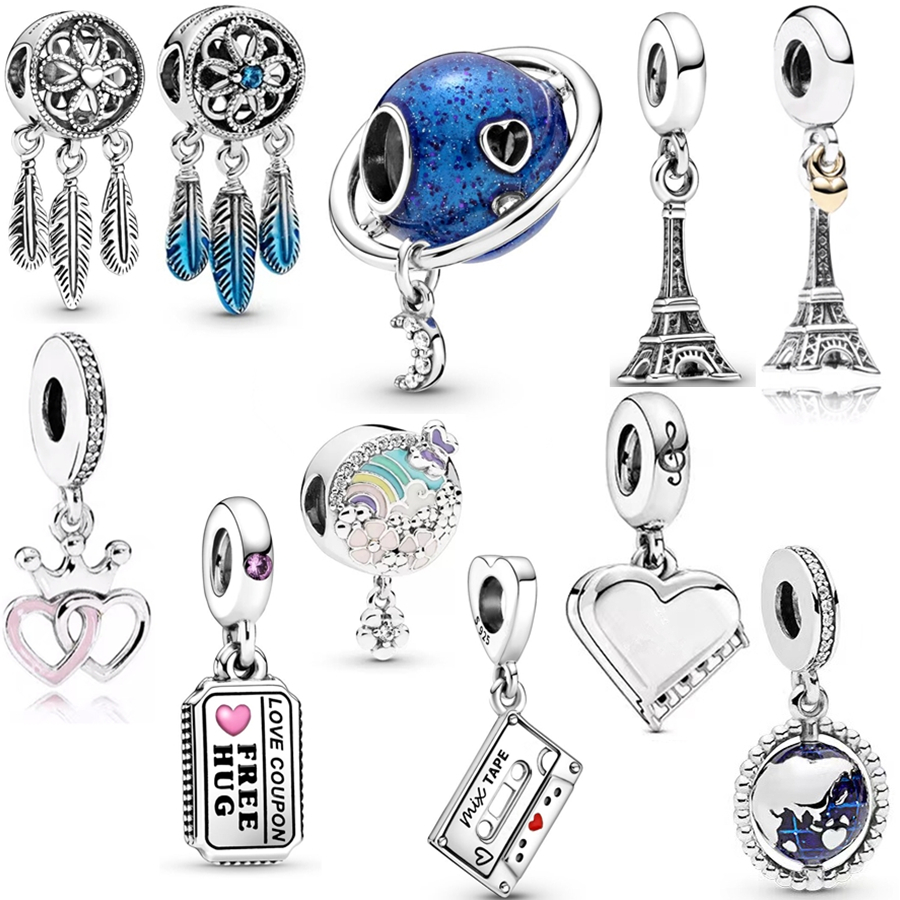 925 Sterling Silver Paris Eiffel Tower Charm Towel Charm Towel Is Suitable For Bracelet DIY Fashion Jewelry