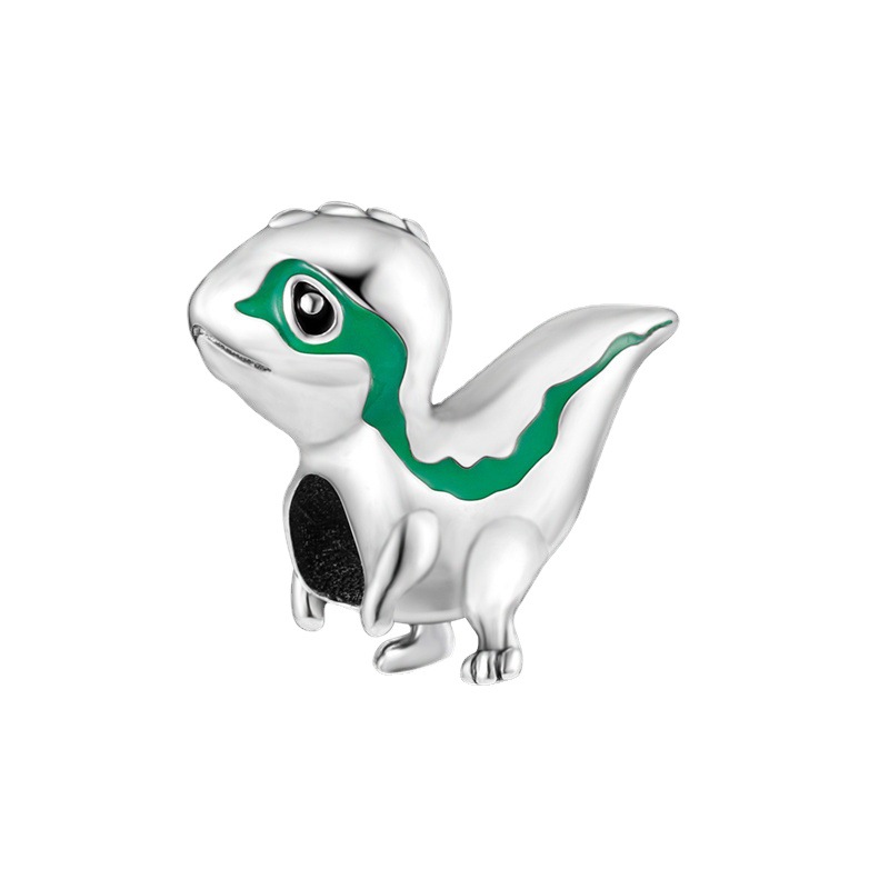 Primitive Ghost Little Dinosaur Bead Pure Silver Halloween Cat Head Suspension Charm I Suitable for Bracelet DIY Fashion Jewelry