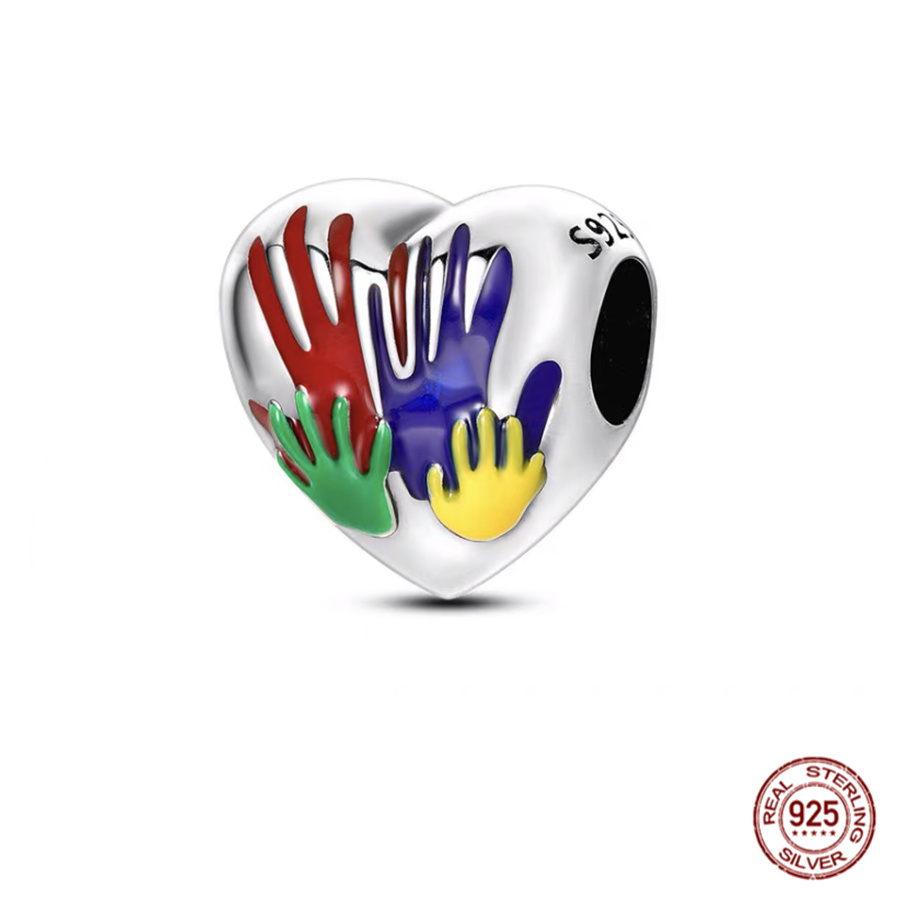 S925 925 Sterling Silver blue wisdom eye green three leaf gras charm suspension suitable for bracelet diy fashion jewelry