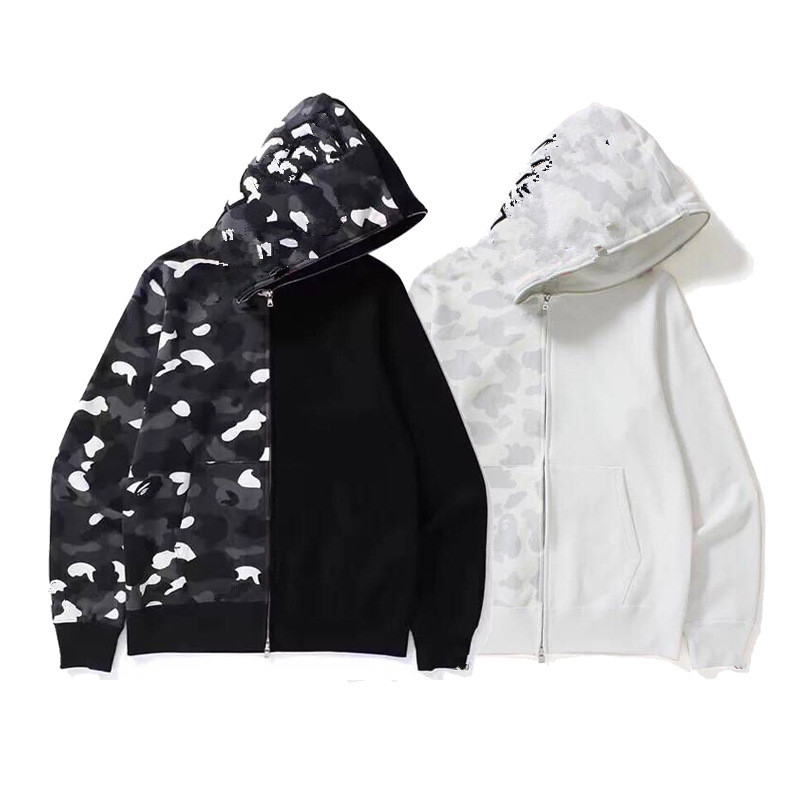 mens designer mens hoodies designer hoodie Shark luminous women sweatshirts letters Camo hoody oversized cotton zip hoodys embroidered cardigan