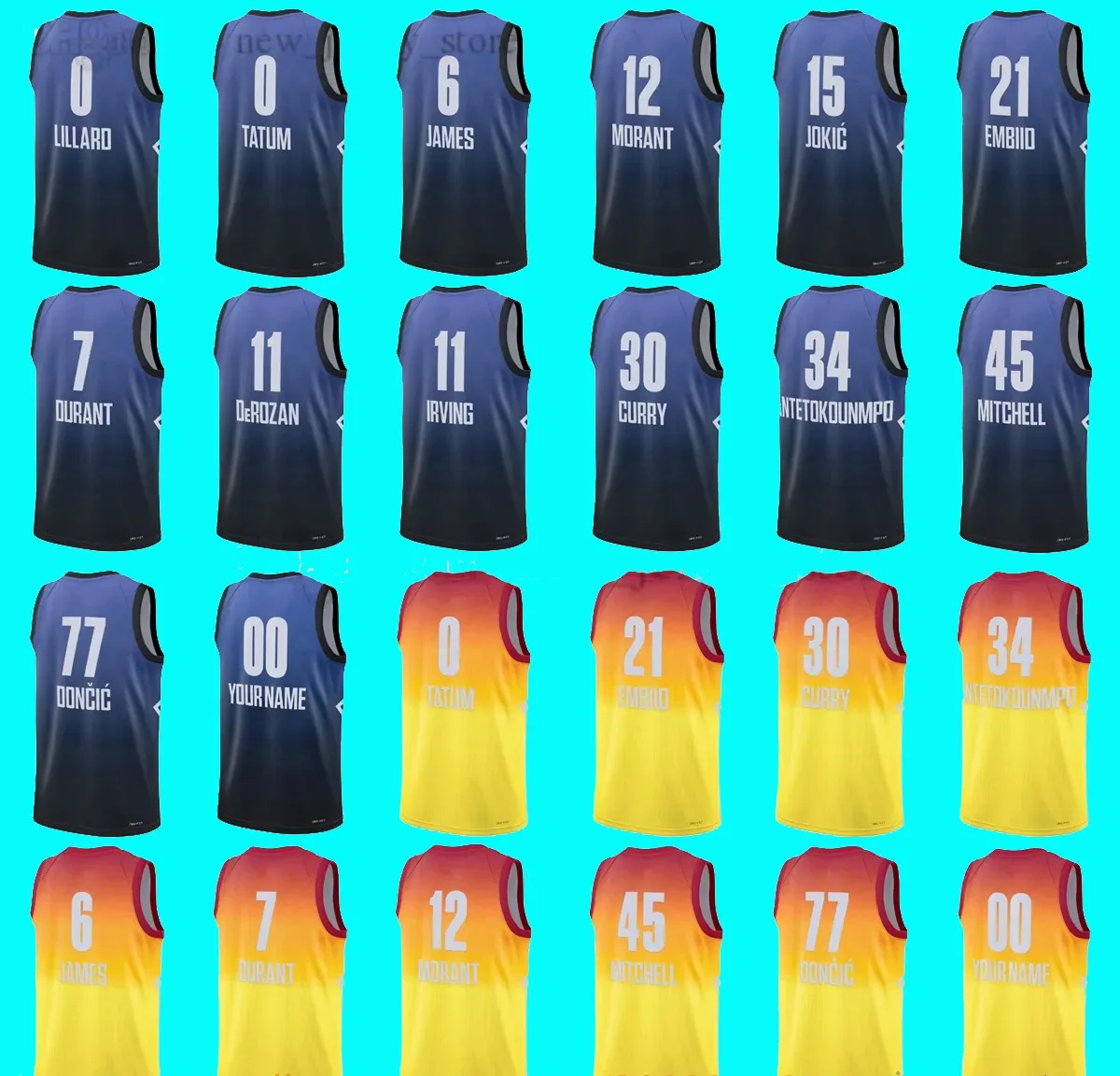 Custom 2023 All-Star Basketball Jerseys Antetokounmpo Stephen Curry Lauri Markkanen Tatum Ja Morant Luka Doncic Kyrie Irving Keven Durant Donovan Shirts, Blue
Custom 2023 All-Star Basketball Jerseys Antetokounmpo Stephen Curry Lauri Markkanen Tatum Ja Morant Luka Doncic Kyrie Irving Keven Durant Donovan Shirts, Blue