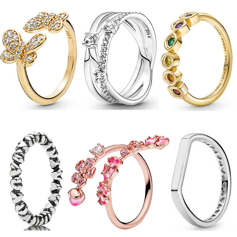 925 Silver Women Fit Pandora Ring Original Heart Crown Fashion Rings Butterfly Infinity Stones Peach Blossom Logo Stacking Triple Band
925 Silver Women Fit Pandora Ring Original Heart Crown Fashion Rings Butterfly Infinity Stones Peach Blossom Logo Stacking Triple Band