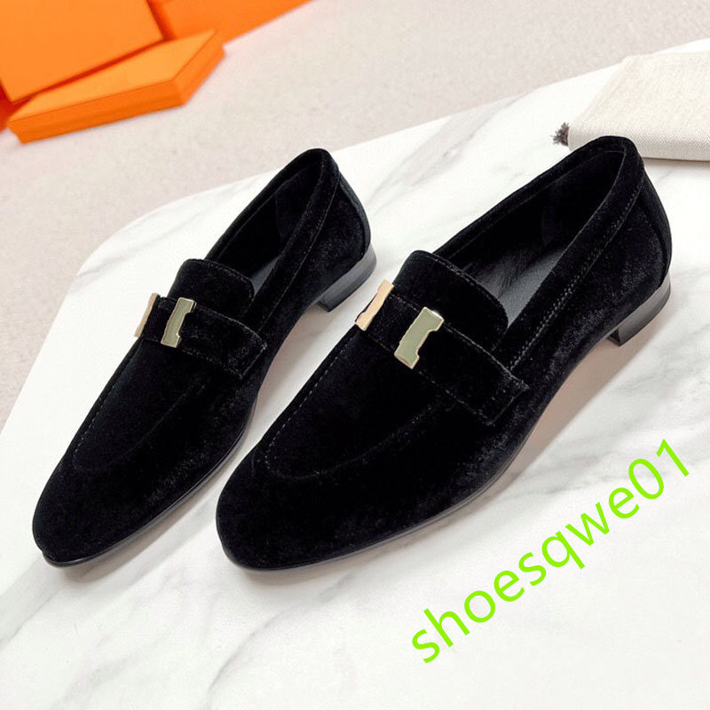 latest platform dress shoes for womens office luxury designer Loafers classic buckle cowhide Mules party muffin lace up Loafer top quality Flat Shoe with box