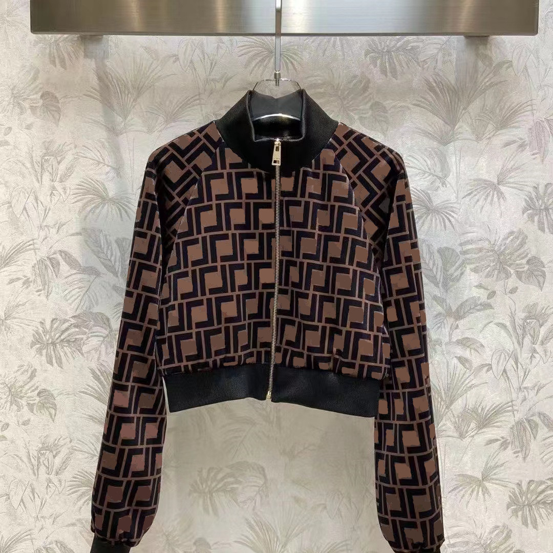 Fendy Presbytery Designer Retro Velvet Women' Jackets Fashion Full Of Letters Luxury Quality Zipper Jacket, Brown
Fendy Presbytery Designer Retro Velvet Women' Jackets Fashion Full Of Letters Luxury Quality Zipper Jacket, Brown