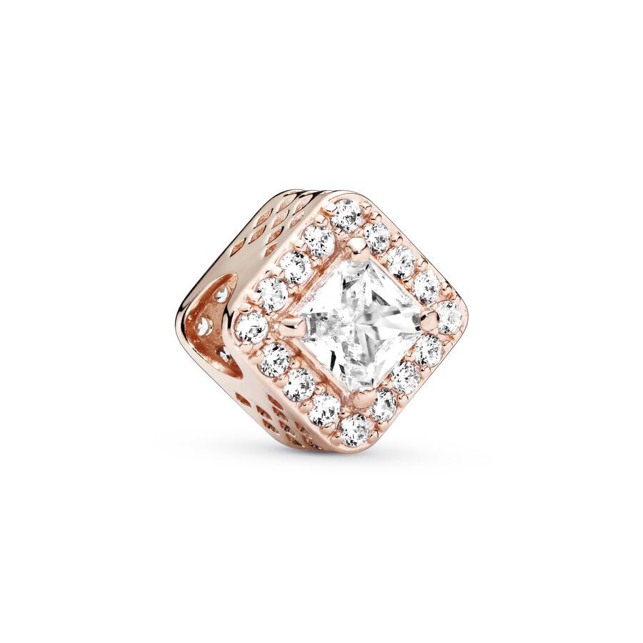 925 Sterling Silver Glittering Crown And Quadrilateral Charm Beads Suitable For Bracelet DIY Fashion Jewelry Free Shipping