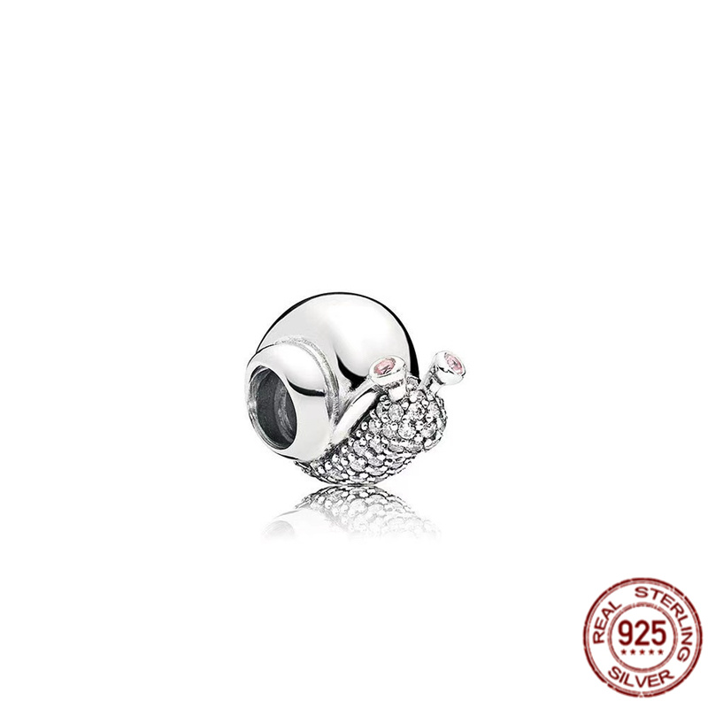 Round Jewelry 925 Sterling Silver Snail Snowflake Star Suspension Charm Bead Suitable For Bracelet Diy Fashion Jewelry
