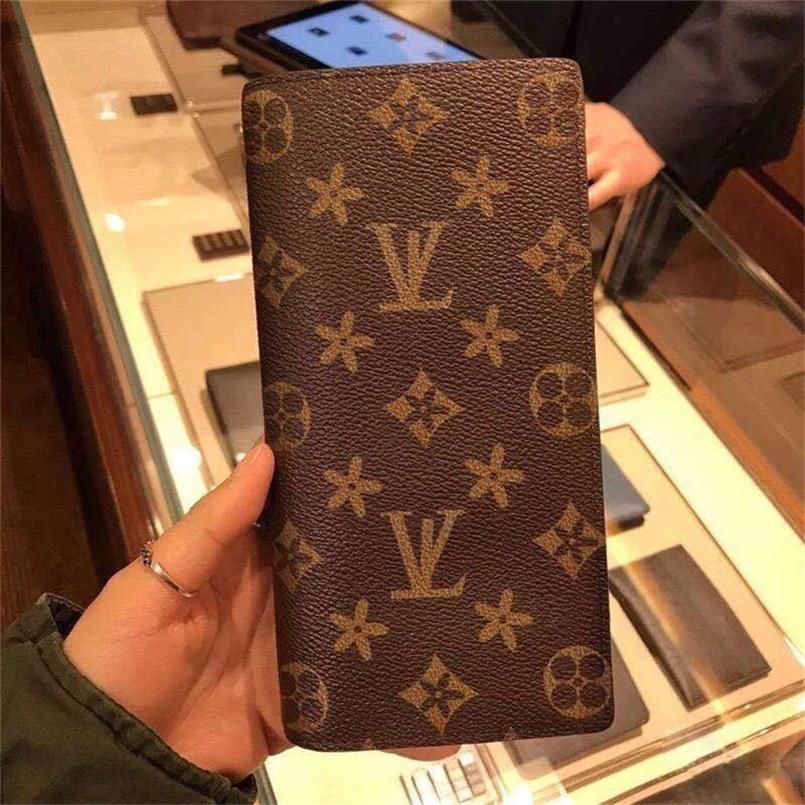 2023 Wallet BRAZZA WALLET Stylish Mens Jacket Long Wallet in Brown Waterproof Checkered Canvas for Holding Change Notes Credit Cards