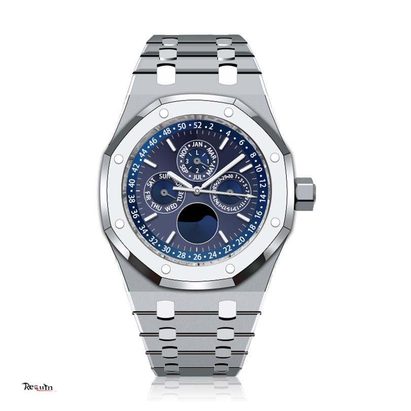 Men's Luxury Automatic Mechanical Watch Royal REQUIN Silver White Stainless Steel Case Oak Series 26579CB OO 1225CB 01 Blue M277R, Box
Men's Luxury Automatic Mechanical Watch Royal REQUIN Silver White Stainless Steel Case Oak Series 26579CB OO 1225CB 01 Blue M277R, Box