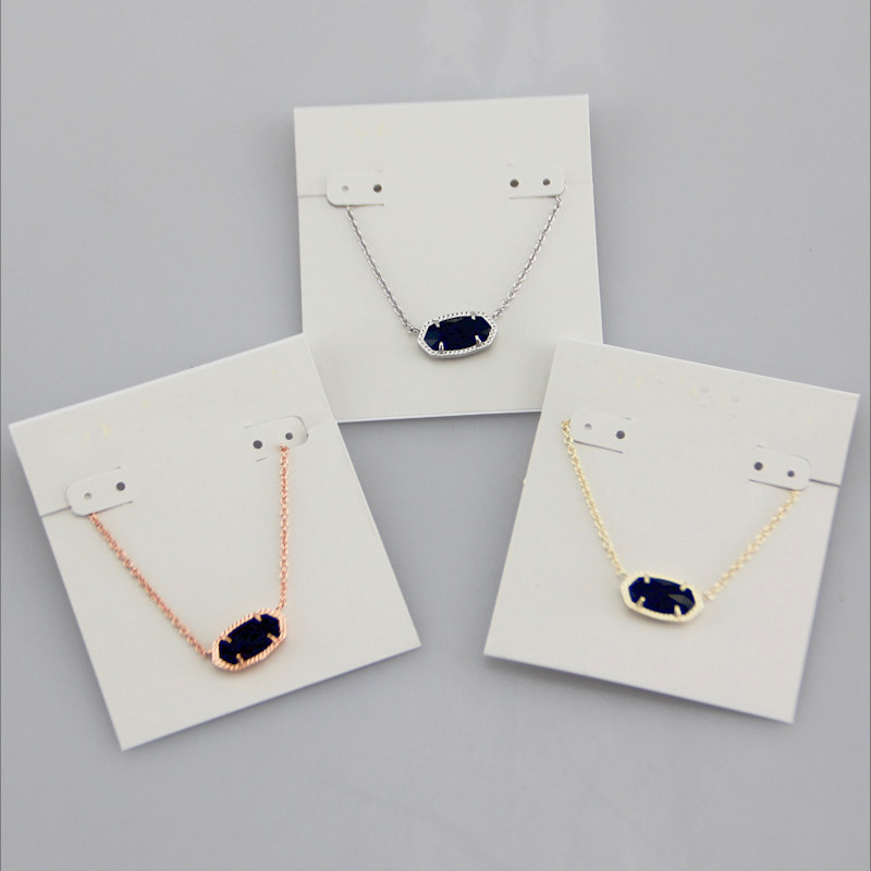 With free dust bag Black Color Pendant Necklaces Necklace Glass Stone Real 18K Gold Plated Dangles Glitter Jewelries Letter Gift Fashion
