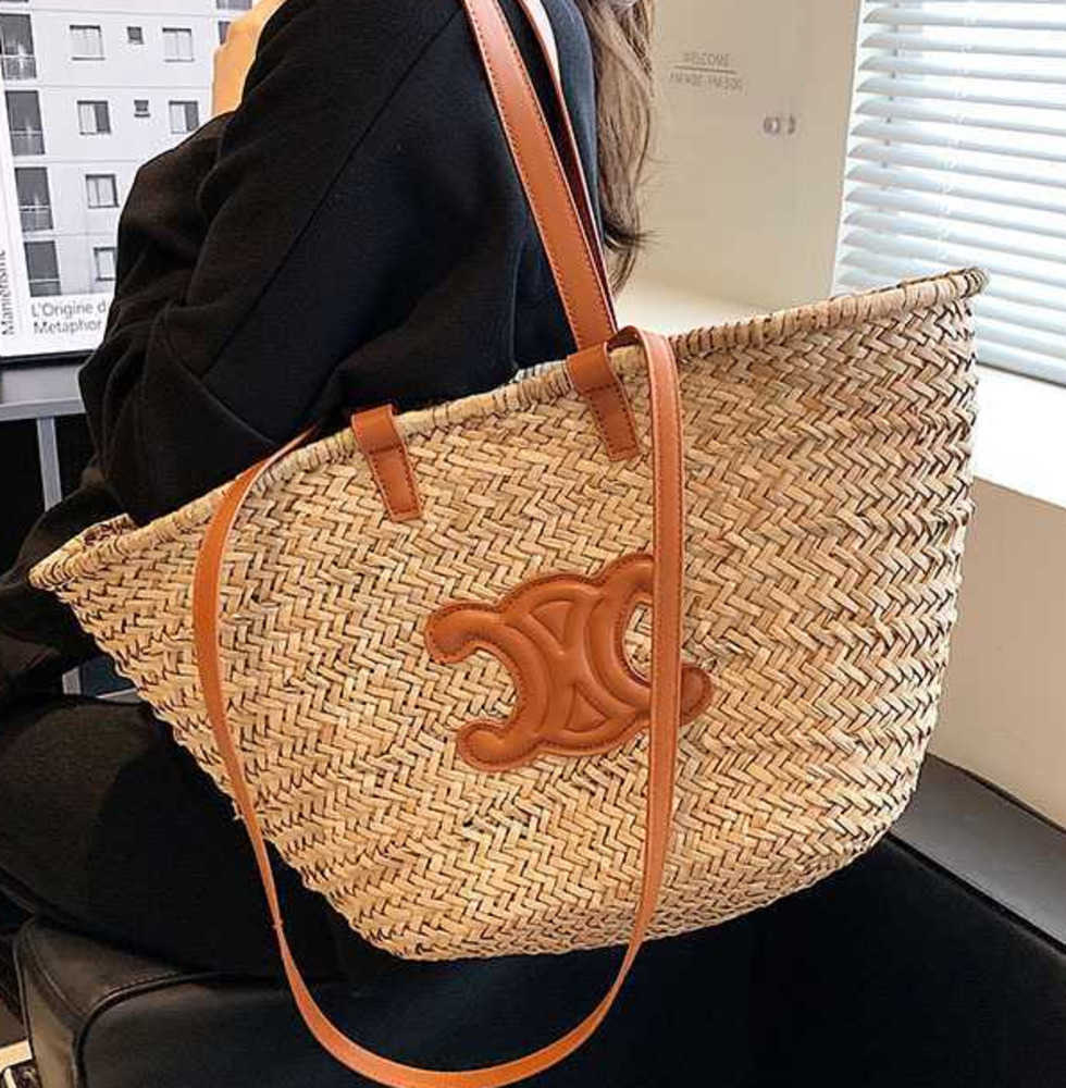 New women's designer bag Lafite straw straw beach bags Shoulder Messenger basket women's fashion brand bag, White7
New women's designer bag Lafite straw straw beach bags Shoulder Messenger basket women's fashion brand bag, White7