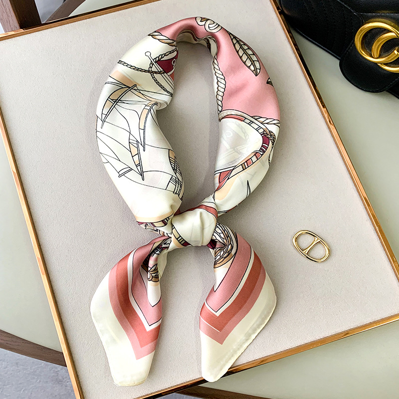 2023 Designer Floral Silk Scarf Headband for Women Fashion Twill Scarve Long Handle Bag Scarves Shoulder Tote Luggage Ribbon Head Wraps
