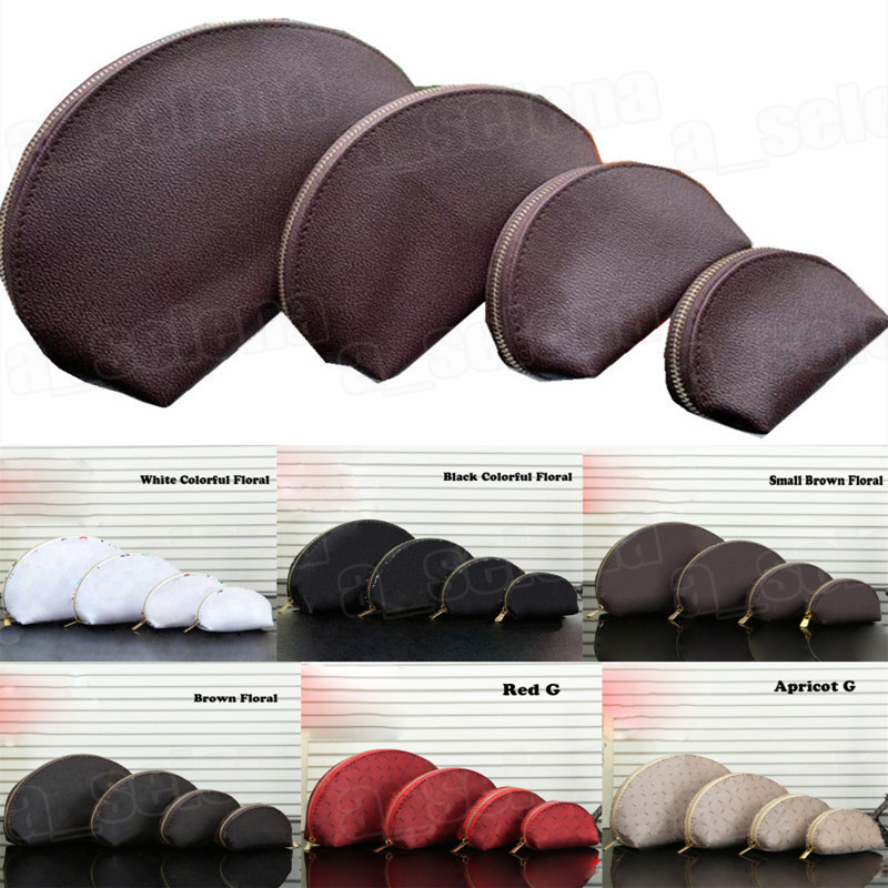 Brand Brown Floral Print Makeup bag Cosmetic Bags Clutch Purse Travel Toiletry Pouch 4pcs/set