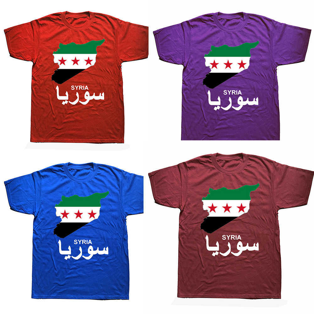 Men's T-Shirts Funny Syrian Arab Republic Syria Arabic T Shirts Graphic Cotton Streetwear Short Sleeve Birthday Gifts Summer Style T-shirt Men G2