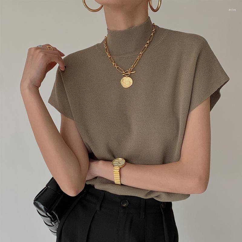 Women's Blouses Stand-up Collar Knitted Vest Shirt And Woman Loose Elegant Tops Women Short Sleeve Office Lady Fashion 2023 Summer, Black
Women's Blouses Stand-up Collar Knitted Vest Shirt And Woman Loose Elegant Tops Women Short Sleeve Office Lady Fashion 2023 Summer, Black