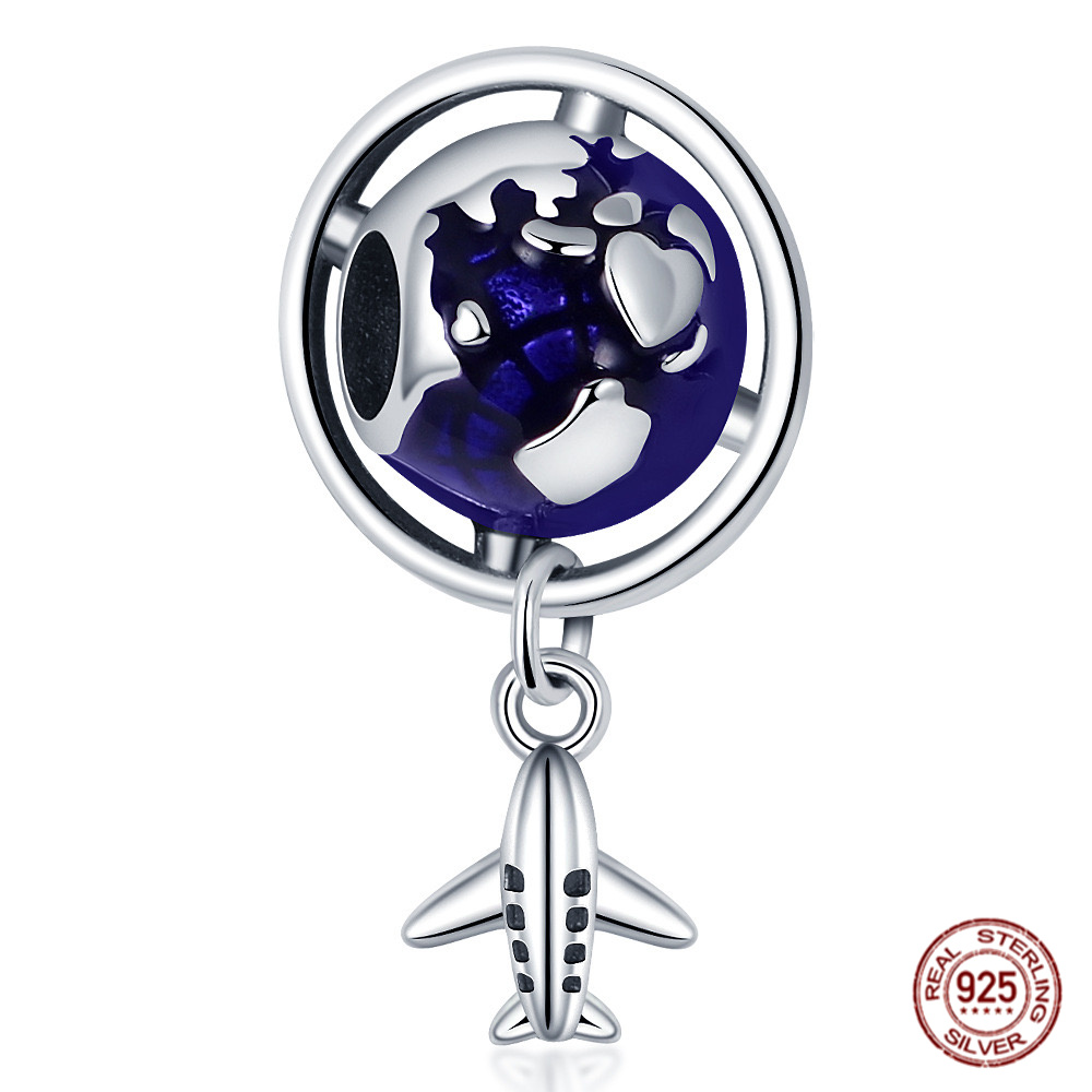 S925 925 Sterling Silver blue wisdom eye green three leaf gras charm suspension suitable for bracelet diy fashion jewelry