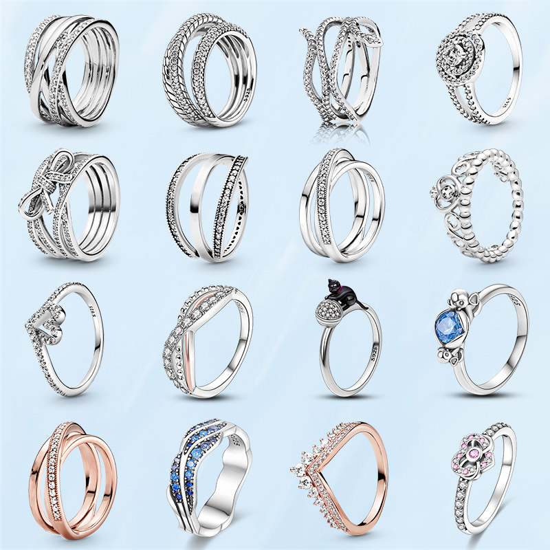 925 Sterling Silver Women's Classic Golden Daisy Rings For women Snake Ring Suitable for DIY Fashion Jewelry