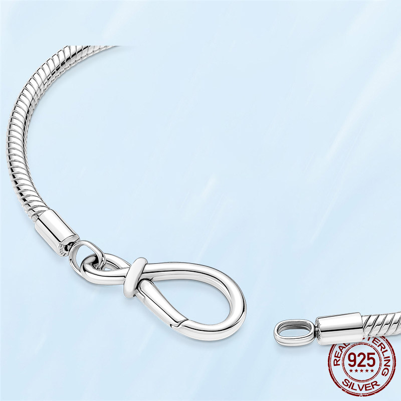 925 Silver Heart Buckle Snake Bone Chain Bracelet Suitable for The Original Love Charm Bracelet DIY Jewelry For women Gift Fine jewelry