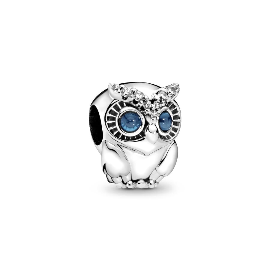 Fireflie Suspension Silver Claw Printing Owl Charm I Suitable for Bracelet DIY Fashion Jewelry