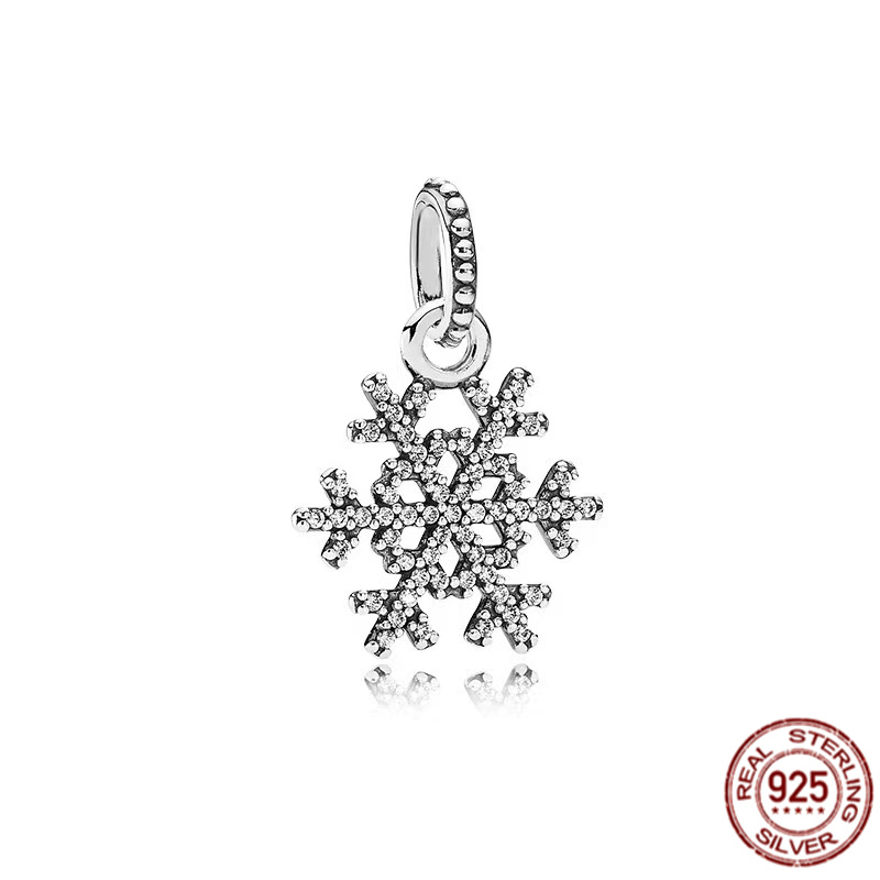 Round Jewelry 925 Sterling Silver Snail Snowflake Star Suspension Charm Bead Suitable For Bracelet Diy Fashion Jewelry