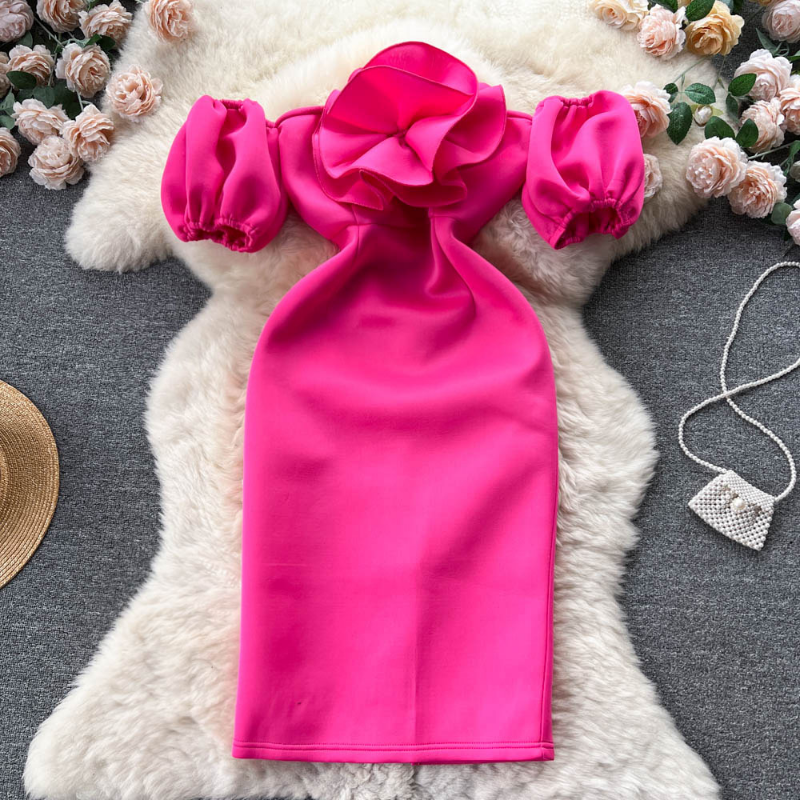 Slash Neck Casual Dresses Strapless Off-shoulder Robe Femme Stereo Flower Slim Hip Package Party Dresses Vestidos De Mujer Elegant 2023, Same as picture
Slash Neck Casual Dresses Strapless Off-shoulder Robe Femme Stereo Flower Slim Hip Package Party Dresses Vestidos De Mujer Elegant 2023, Same as picture
