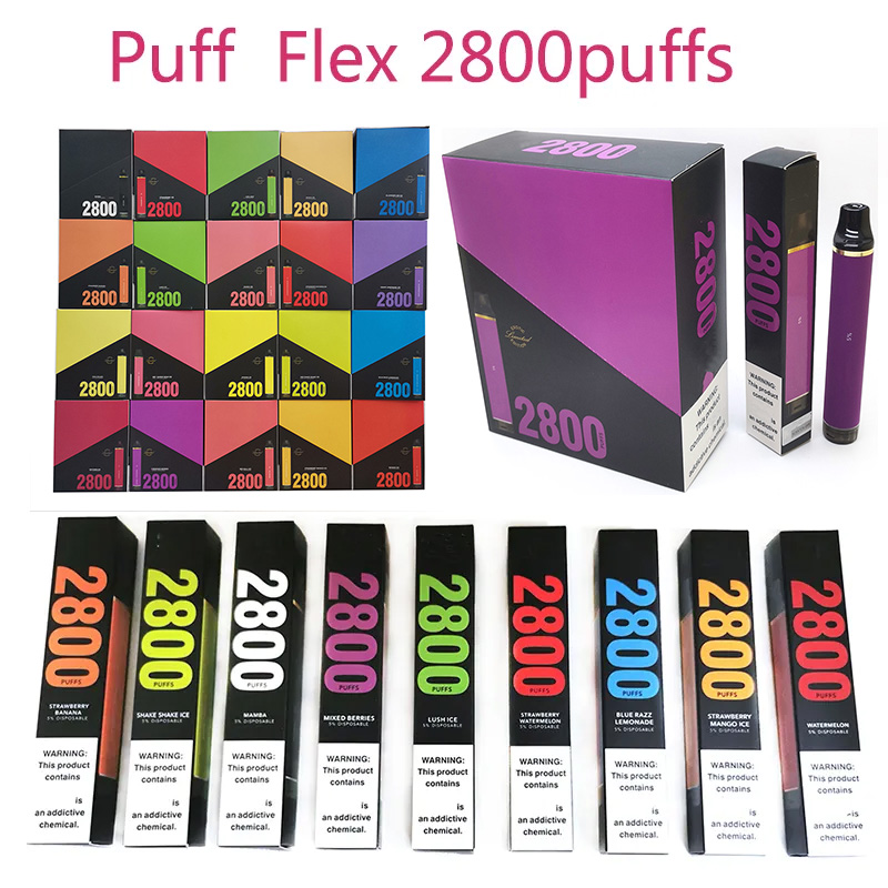50pcs Puff Flex 2800puffs Disposable E-cigarettes 850mah Battery 8ml Pod 0% 2% 5% 28 Flavors Vape Device Pre-filled Pen
50pcs Puff Flex 2800puffs Disposable E-cigarettes 850mah Battery 8ml Pod 0% 2% 5% 28 Flavors Vape Device Pre-filled Pen