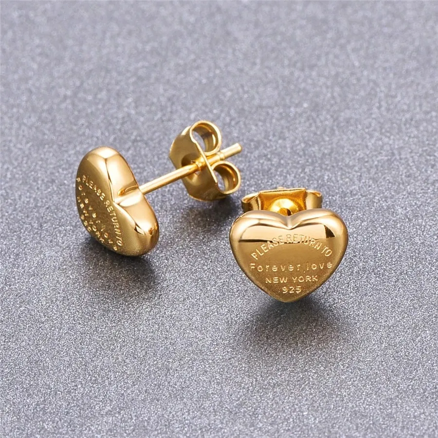 Luxury earings designer Studs T gold heart earring women rose Stud couple Stainless steel 10mm jewelry gifts woman Accessories wholesale newly item 18K Gold Plated
Luxury earings designer Studs T gold heart earring women rose Stud couple Stainless steel 10mm jewelry gifts woman Accessories wholesale newly item 18K Gold Plated